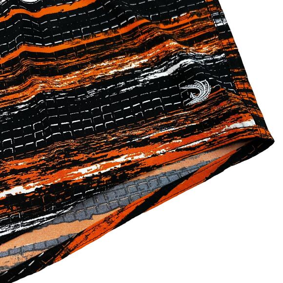 Pacific Surf Black and Orange Printed Swim Trunks Size XXL - Picture 2 of 6